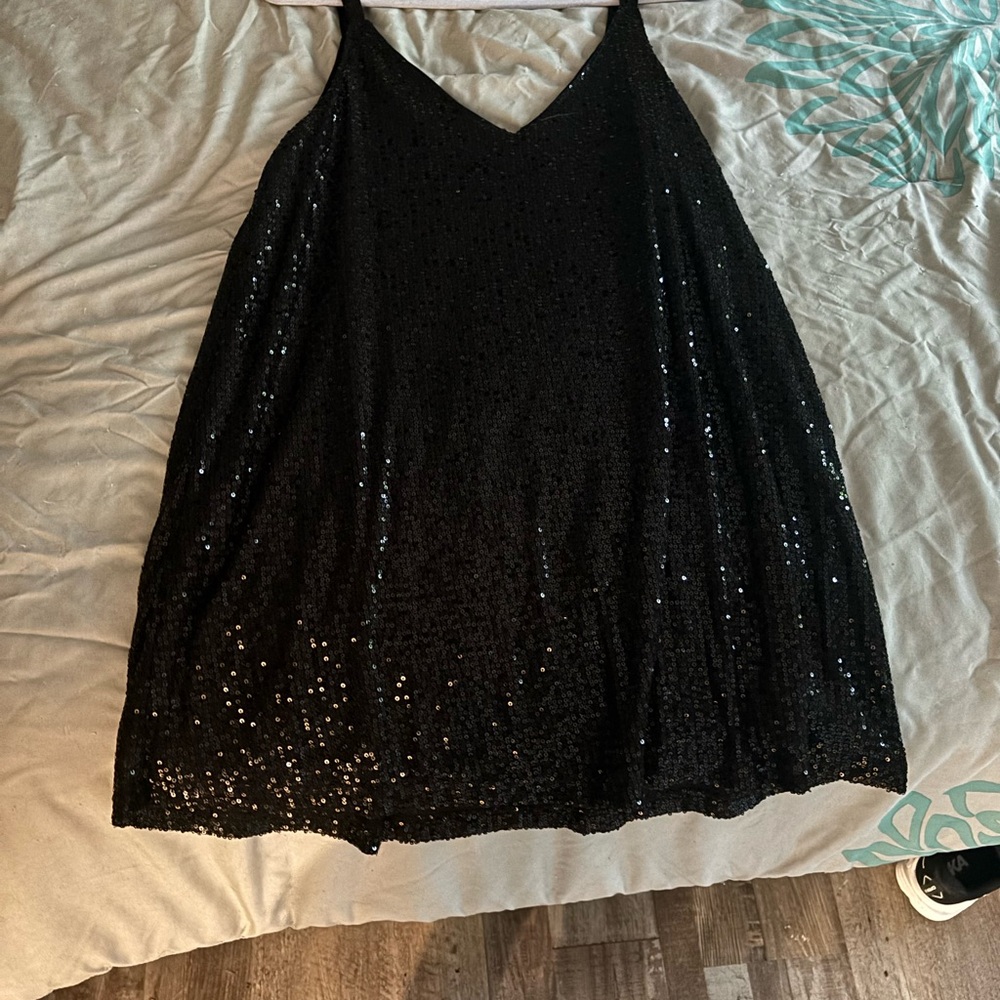 SHEIN Black Sequin Mini Dress